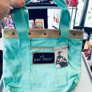 SALE TODAY!!Betsey Johnson Turquoise and Gold Tote